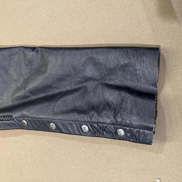 X element B7555 Men's Black Classic 'Braided' Elastic Fit Leather Chaps - Picture 2 of 5